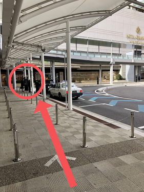 How to get to the taxi stand in Hiroshima Station